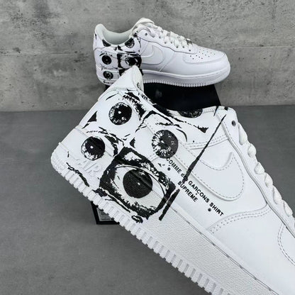 Nike Air Force 1 '07 in White/Black with Six Eyes: Arachnid Icon