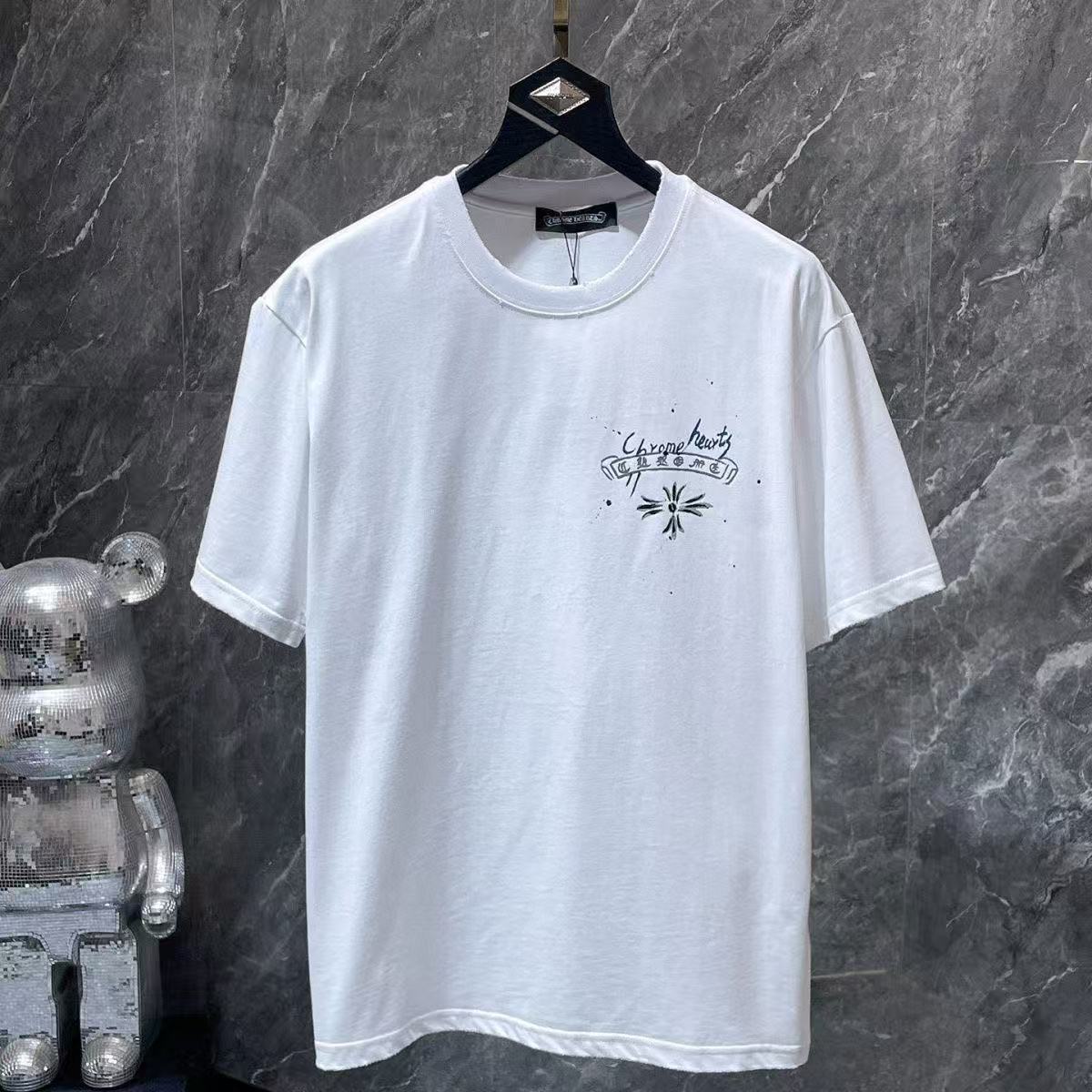 Chrome Hearts Classic Crewneck T-Shirt in White/Grey/Blue