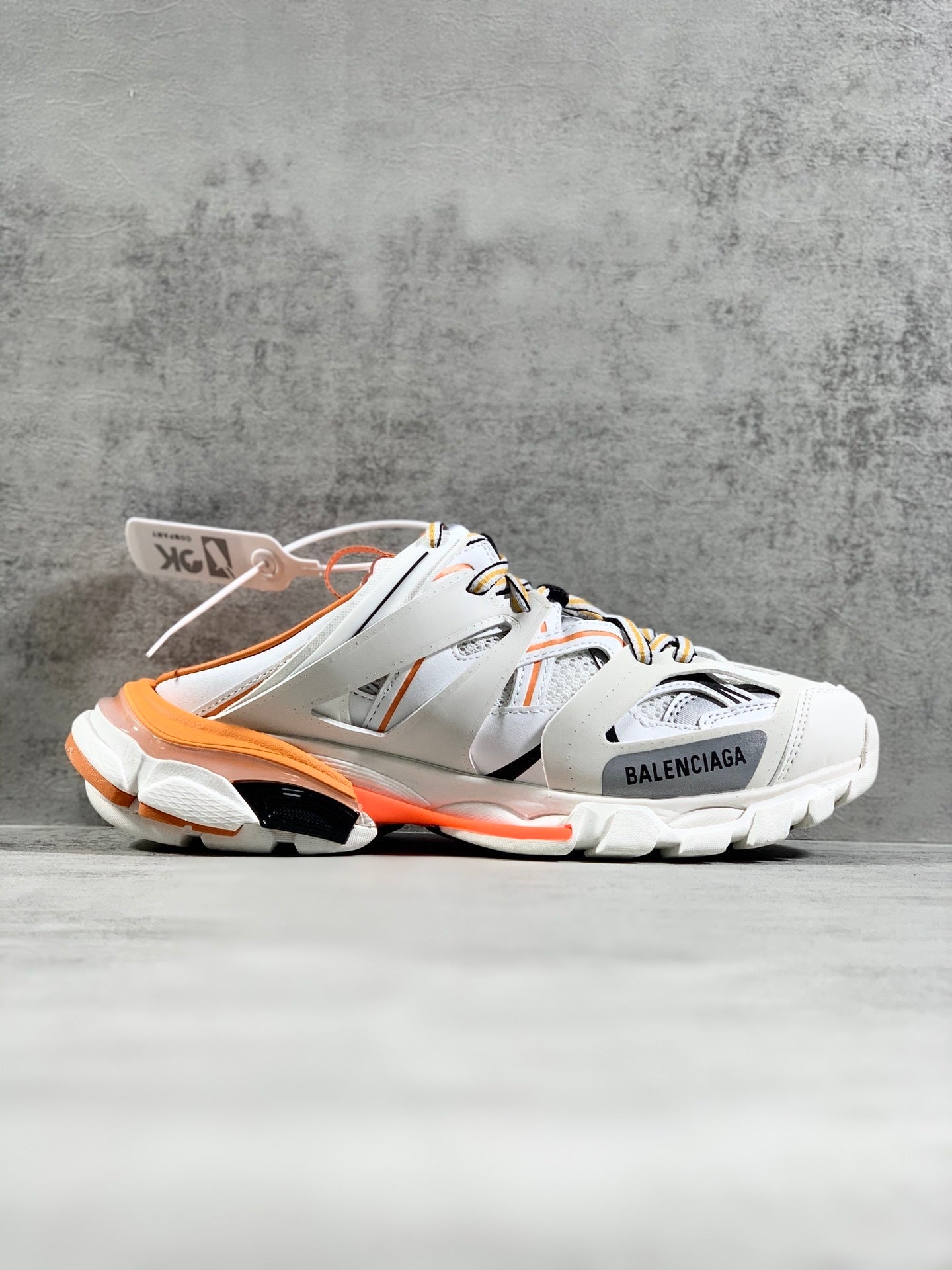 Balenciaga White/Orange Mule: Energetic Ease