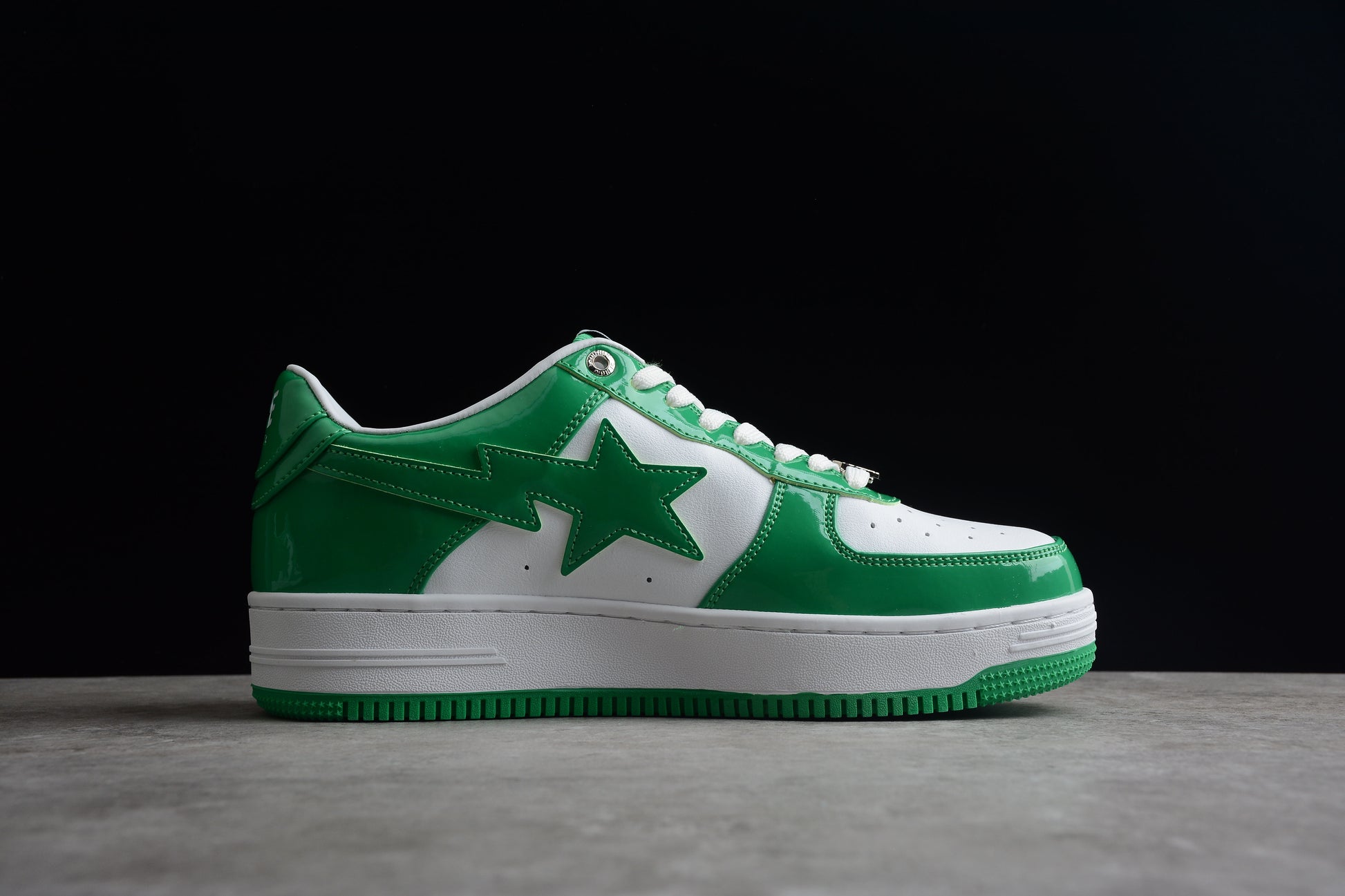 BAPE STA Low-Top Green and White Sneakers