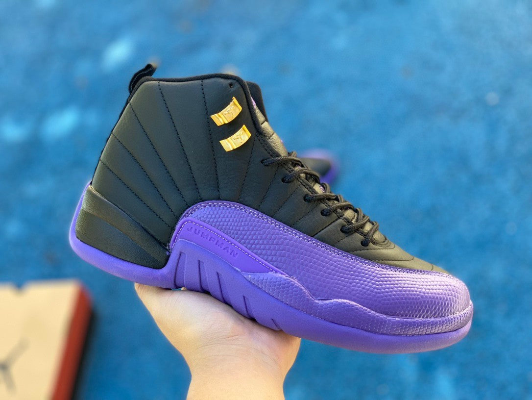 Jordan 12 Black/Field Purple-Metallic Gold-Taxi