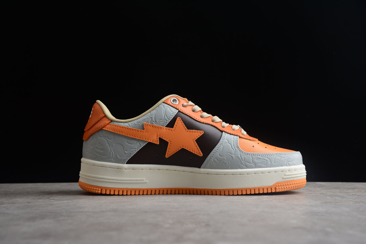 BAPE STA Low-Top Orange and Grey Sneakers