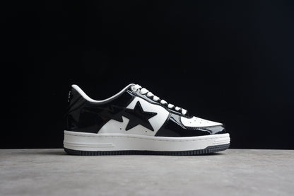 BAPE STA Low-Top Sneakers in Black and White