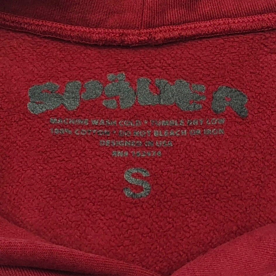 Sp5der Logo Hoodie Maroon