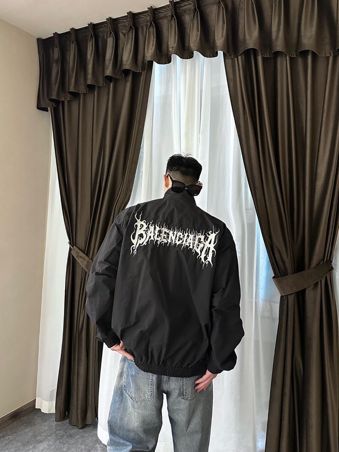 Ba*len*cia*ga black zip-up jacket