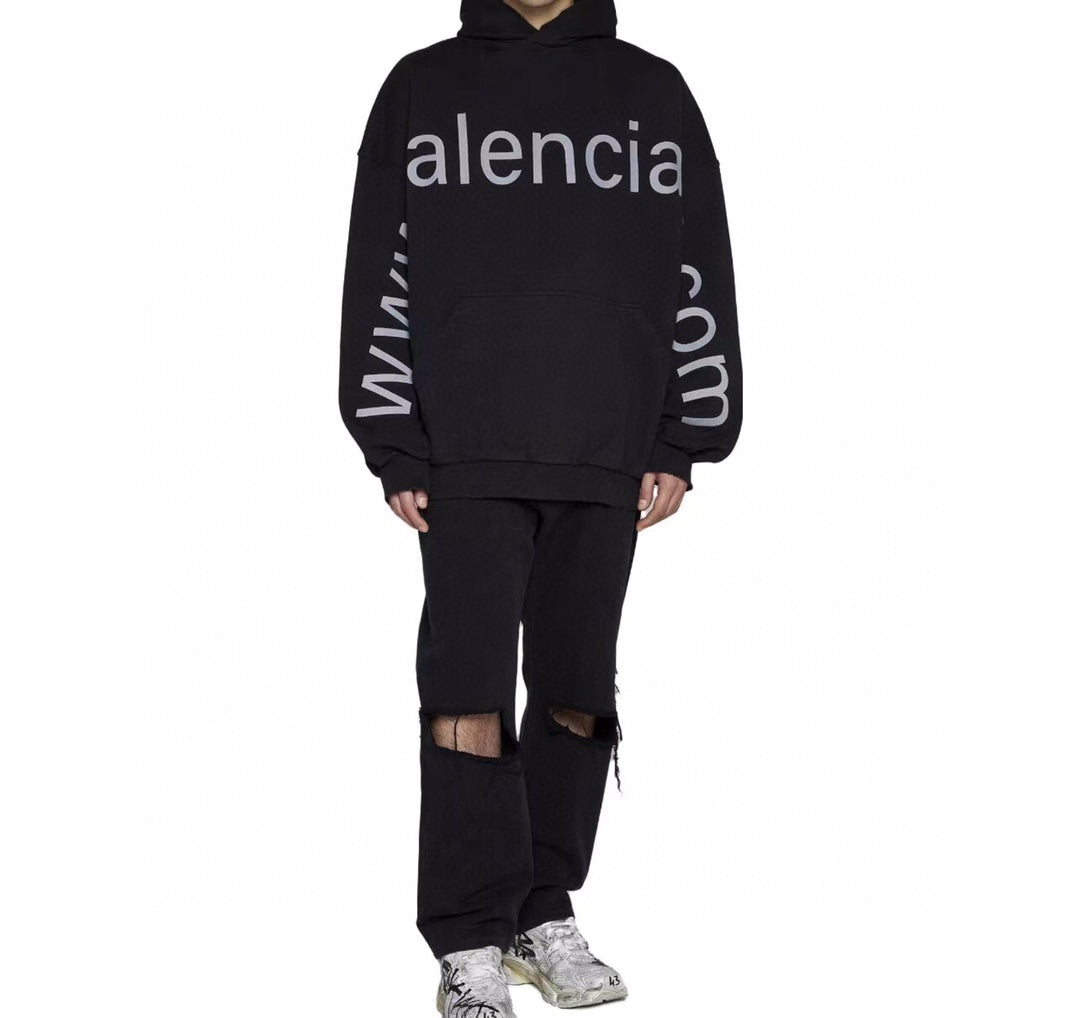 Ba*len*cia*ga black oversized hoodie