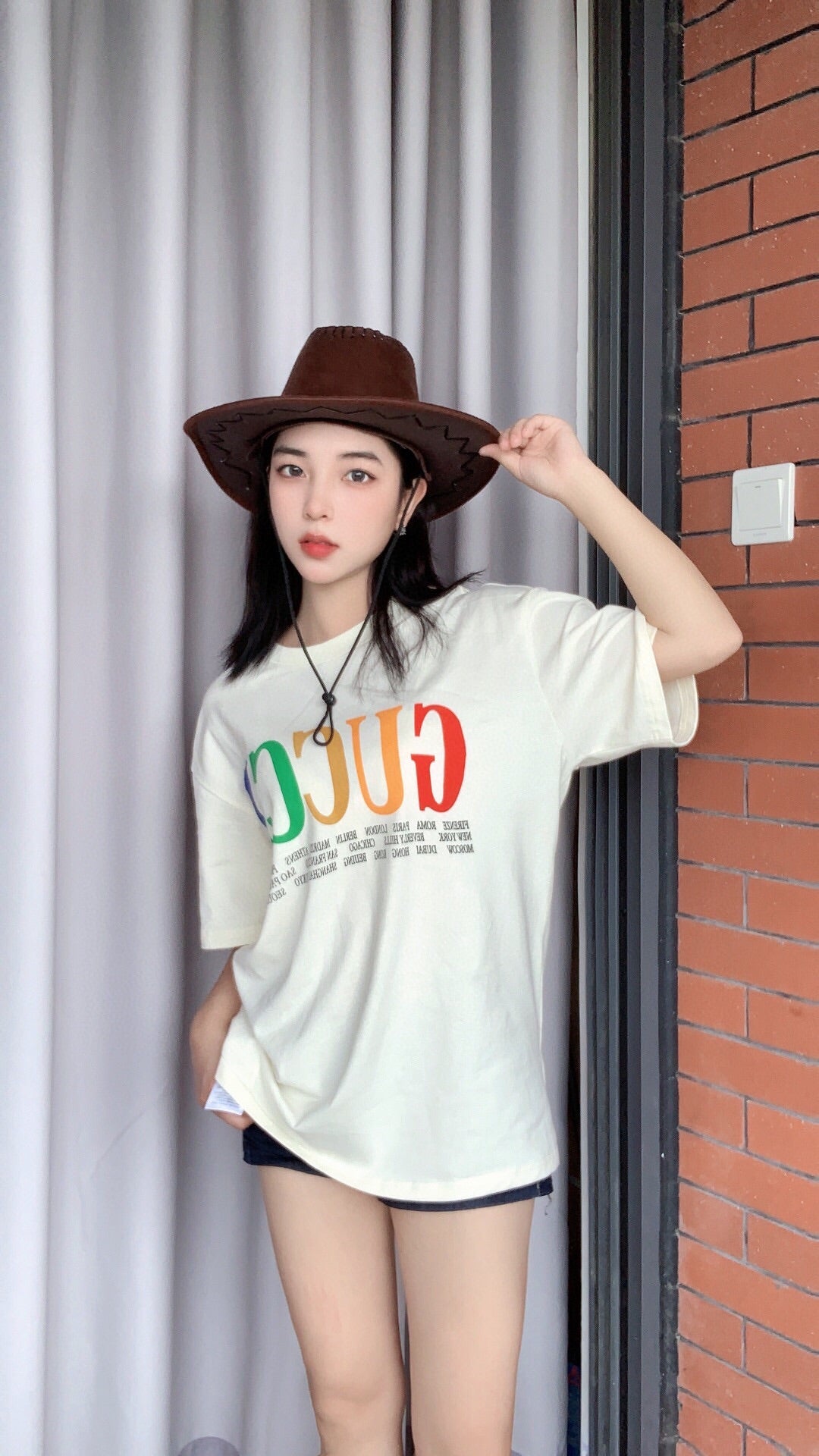 G*u*i cities block letter t-shirt - white