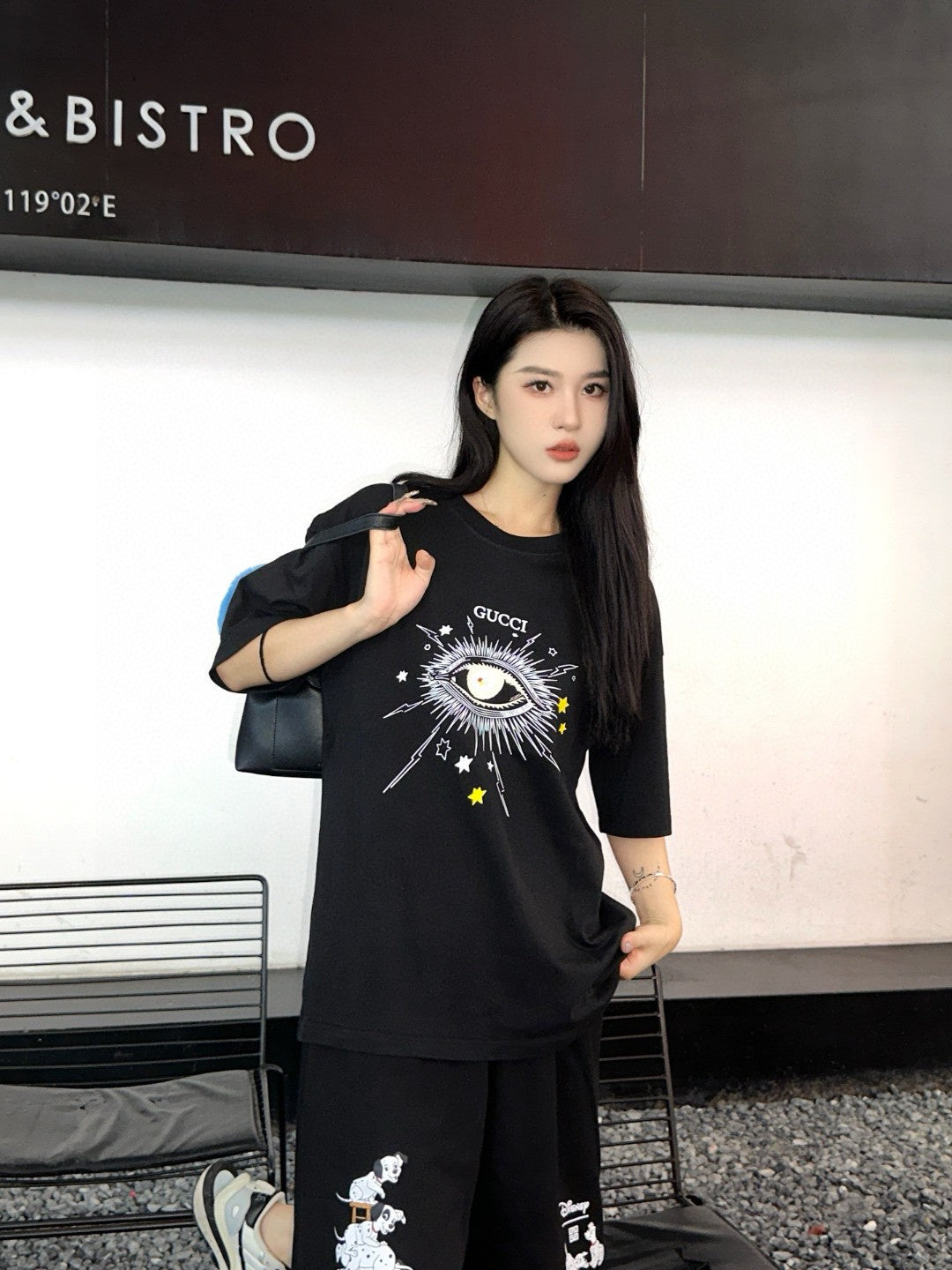 G*u*i mystical eye graphic black t-shirt