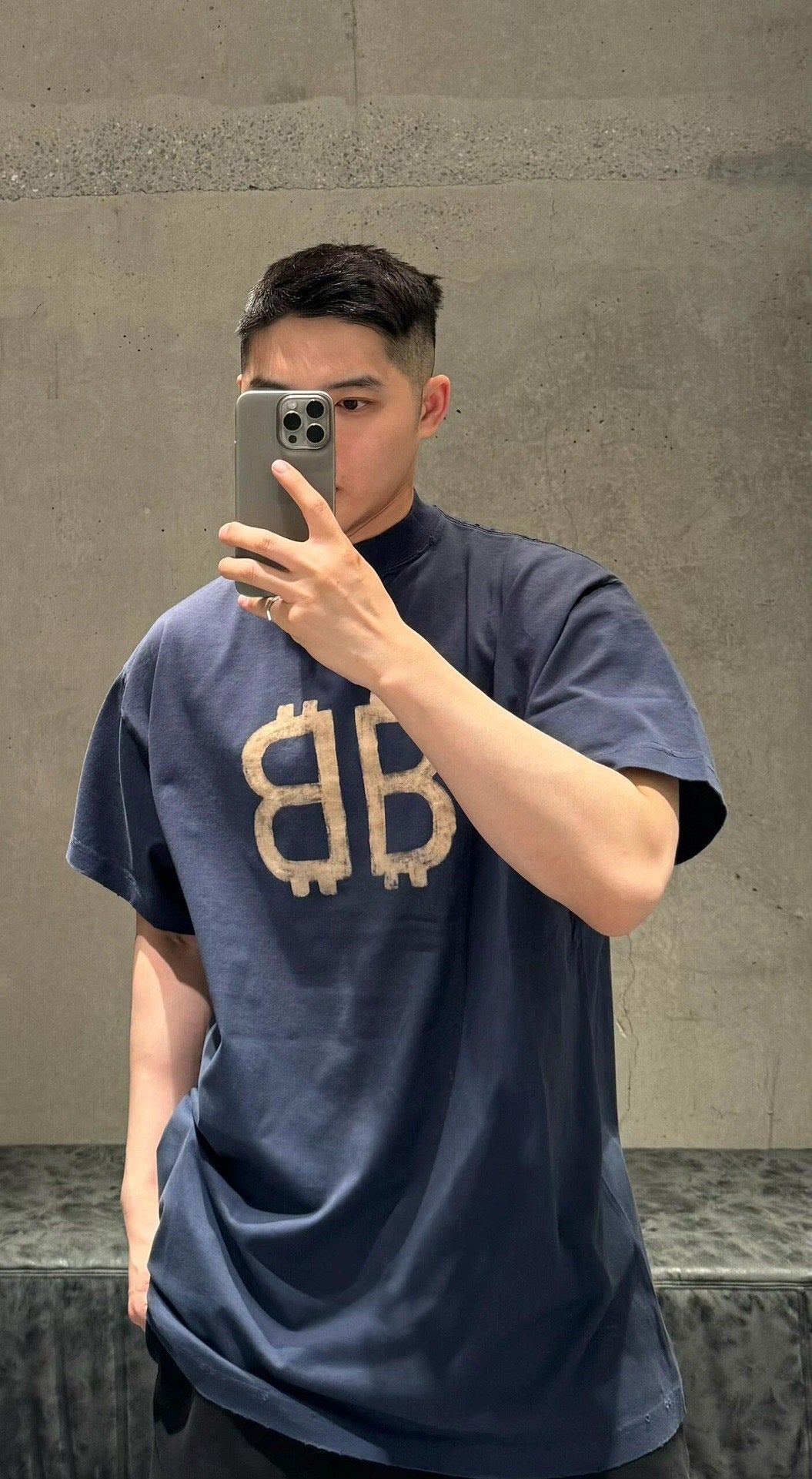 Balenciaga Double B Bitcoin T-Shirt (Blue)