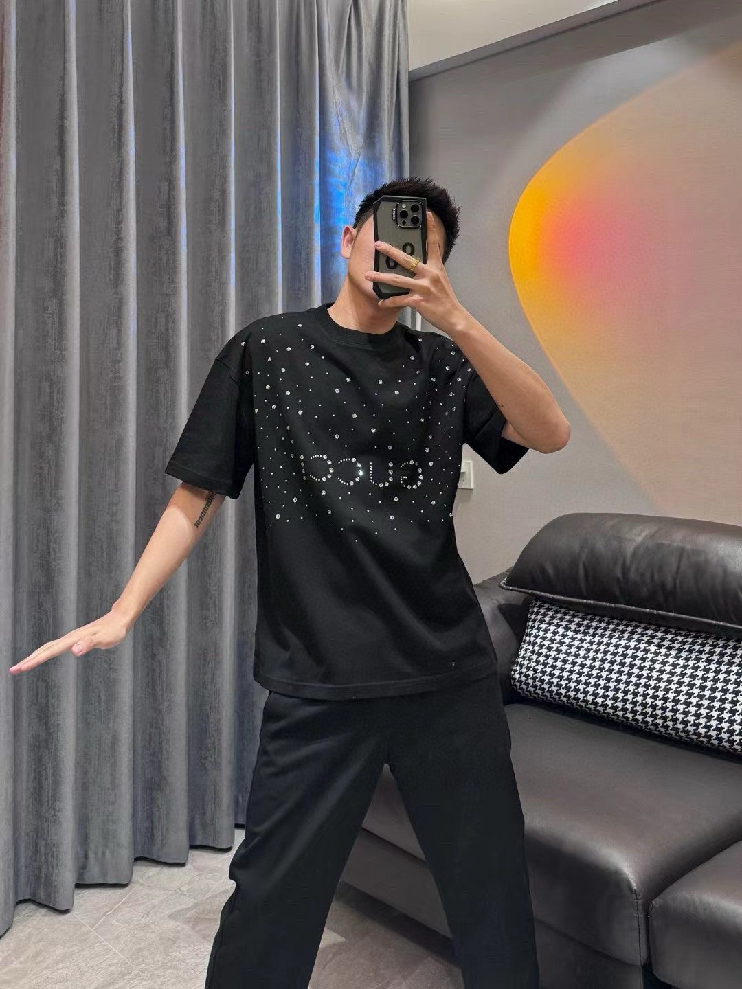 Gucci Embellished Black T-Shirt