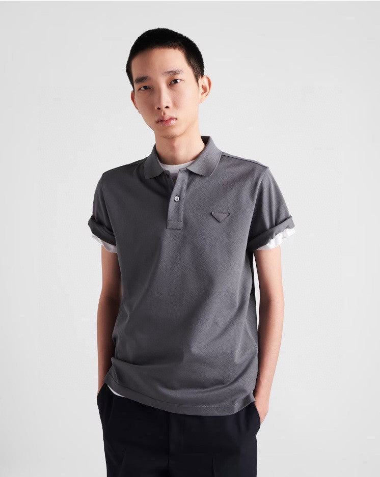 Pra*a classic grey polo shirt