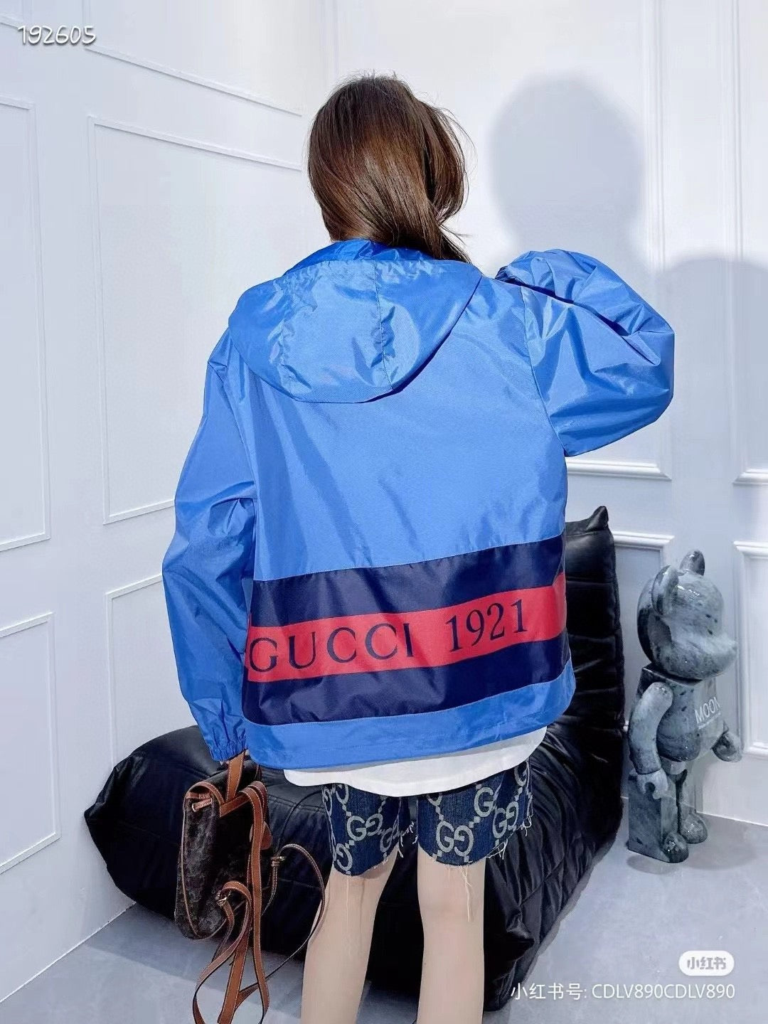 Gucci Blue Hooded Jacket