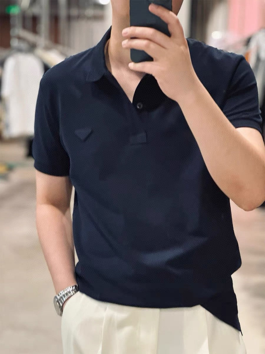 Pra*a classic navy polo shirt