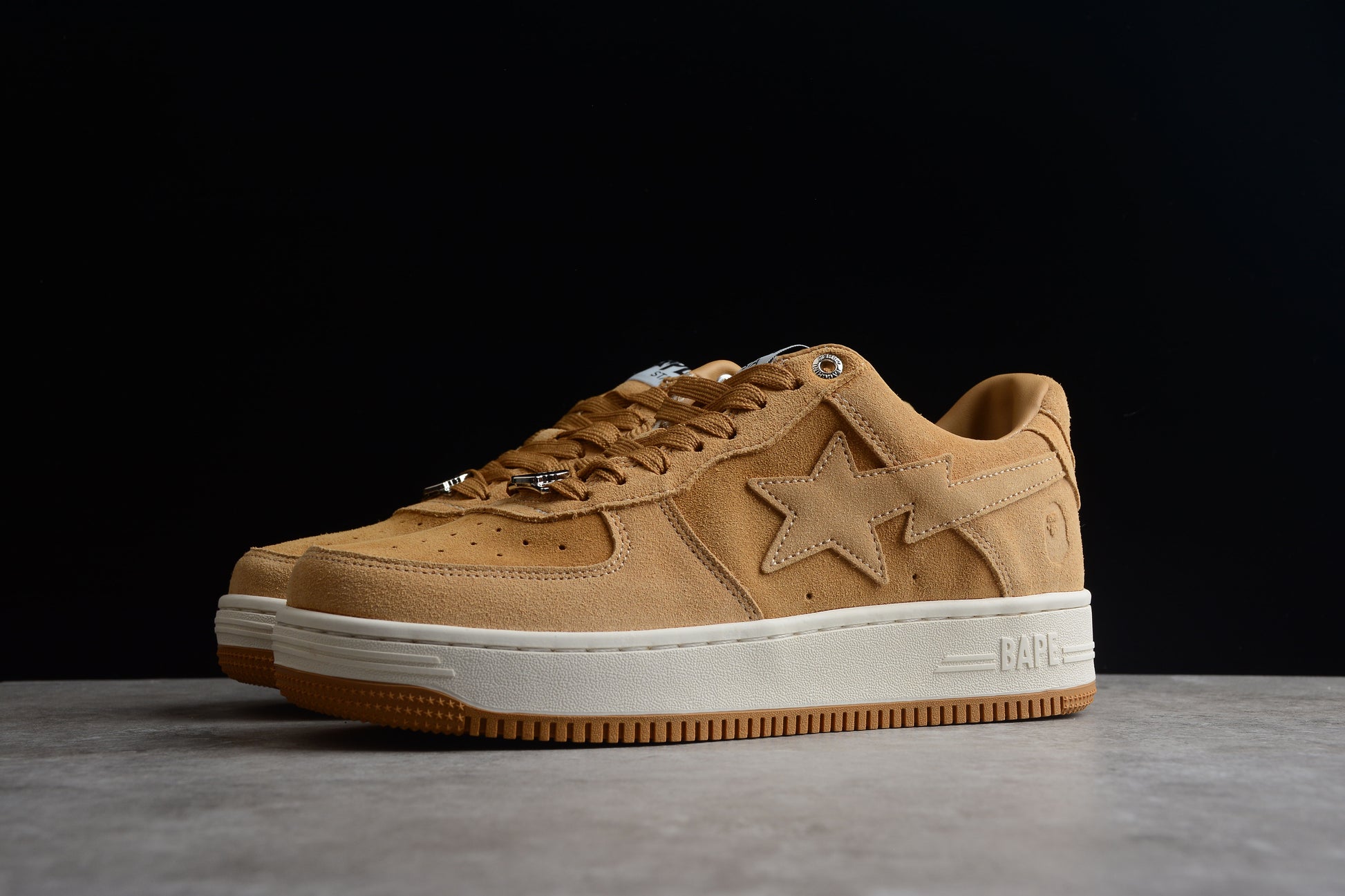 BAPE STA Low-Top Tan Suede Sneakers