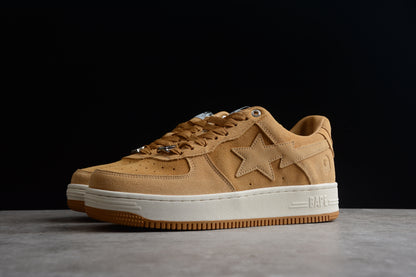 BAPE STA Low-Top Tan Suede Sneakers