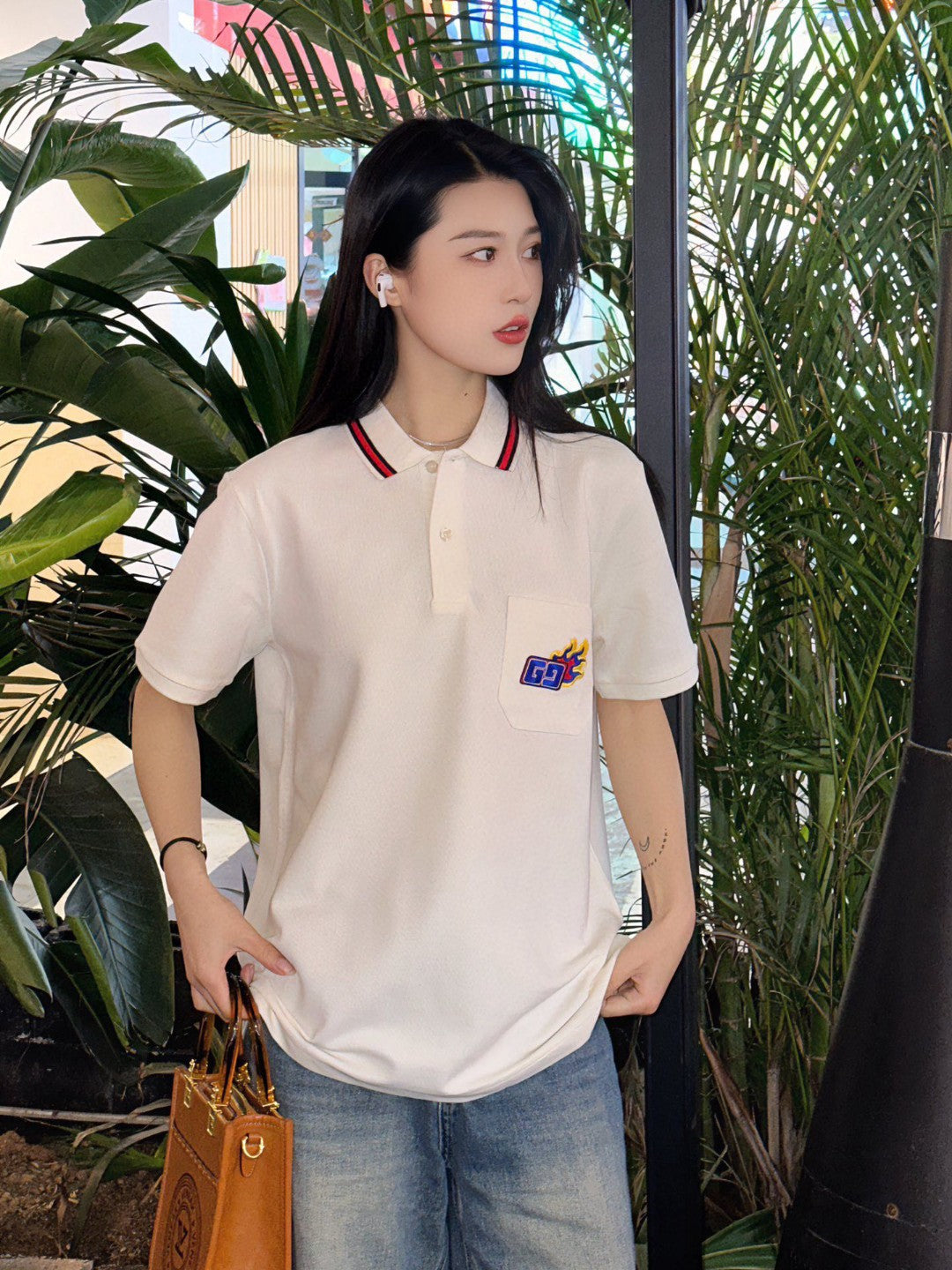 G*u*i flame logo polo shirt