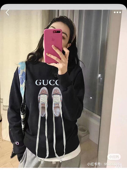 Gucci Black Sweatshirt with Ballet Slippers Print