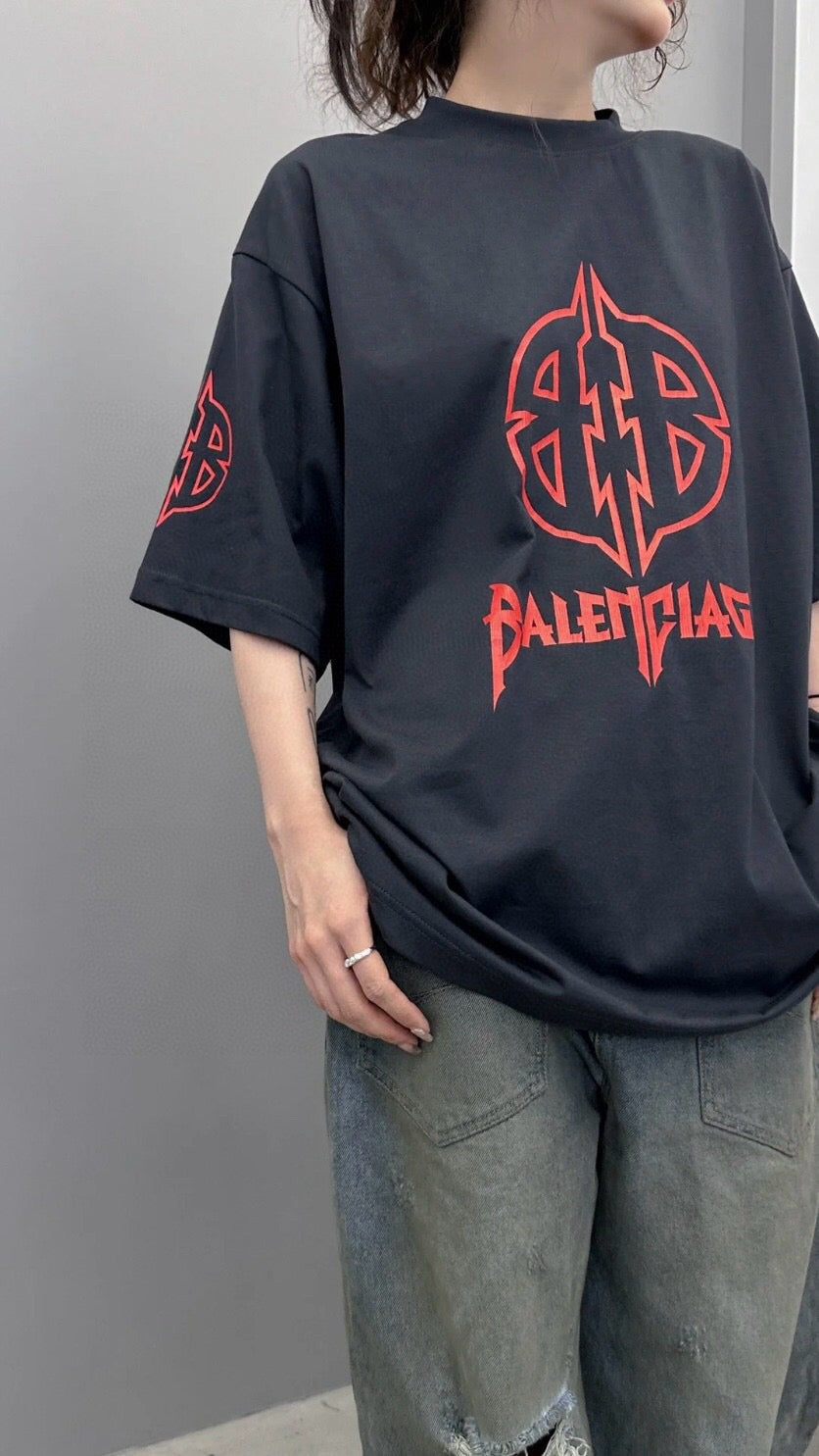 Ba*len*cia*ga graphic logo t-shirt (black)