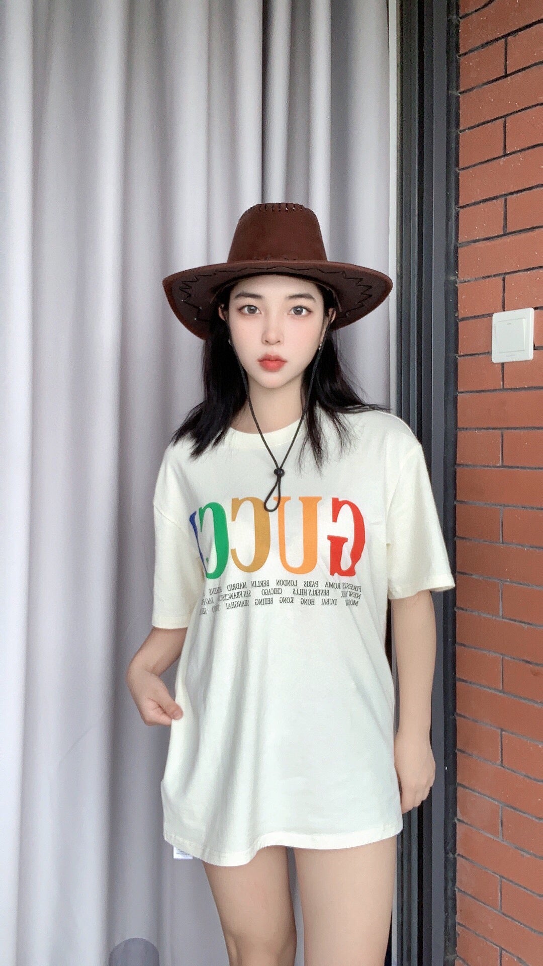 G*u*i cities block letter t-shirt - white