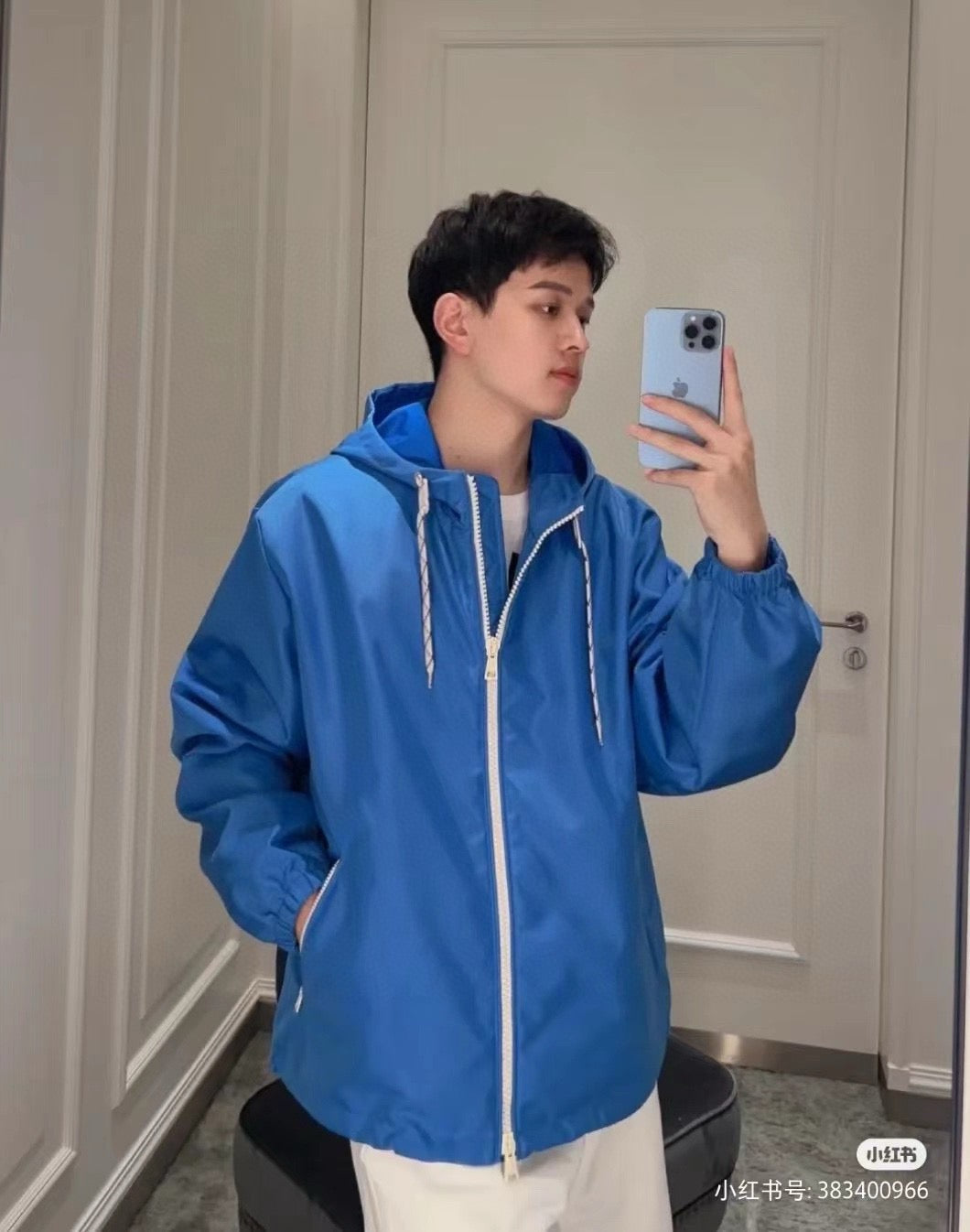 Gucci Blue Hooded Jacket