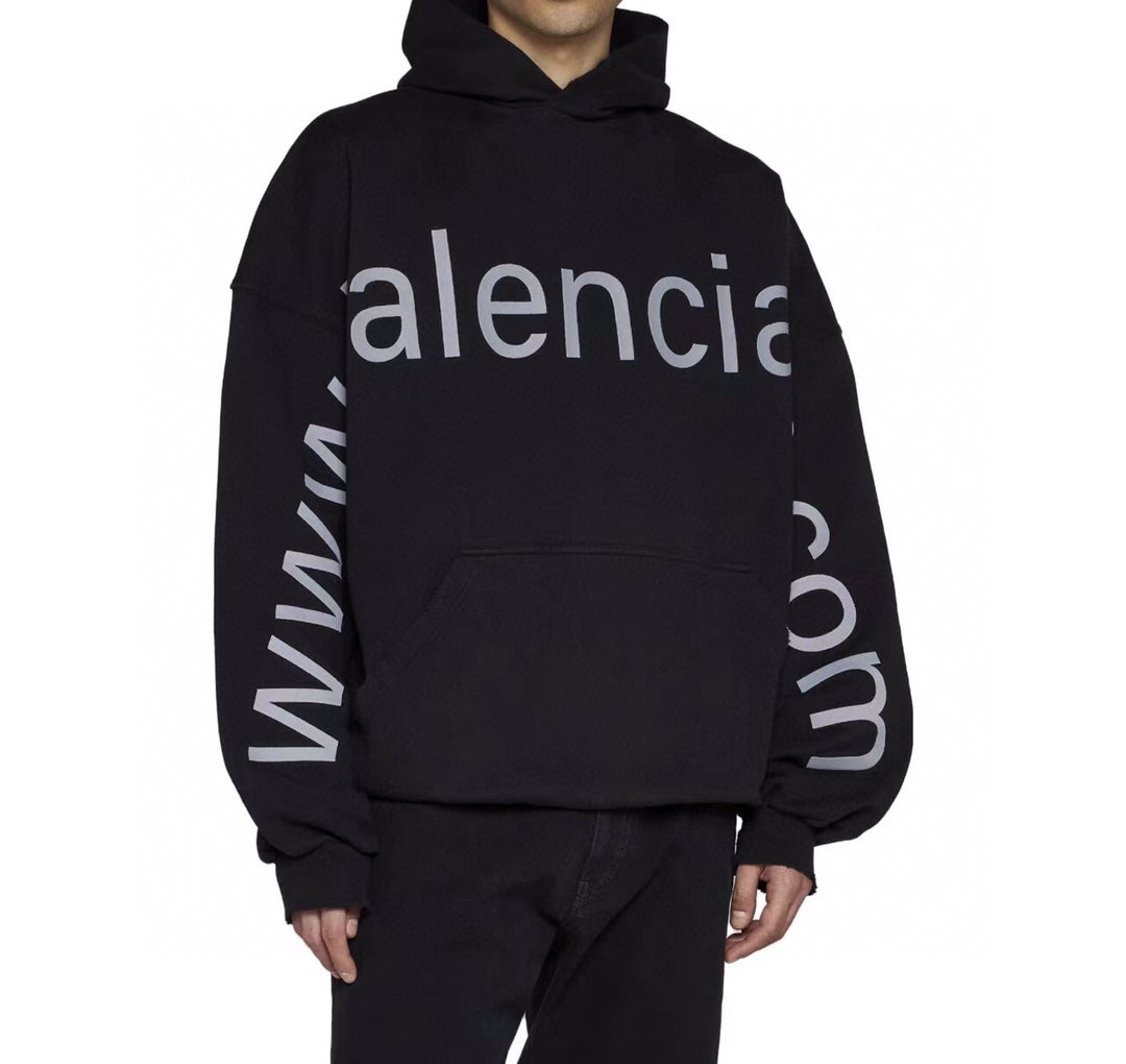 Ba*len*cia*ga black oversized hoodie