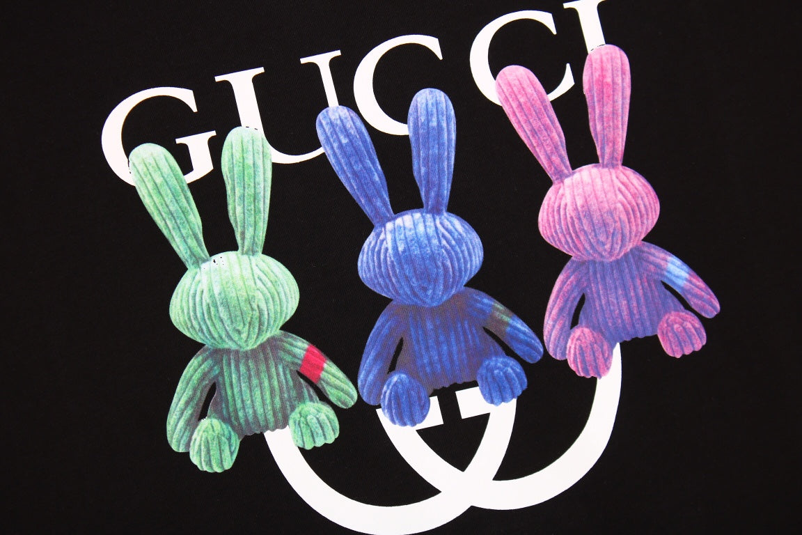 G*u*i bunny trio t-shirt (black)