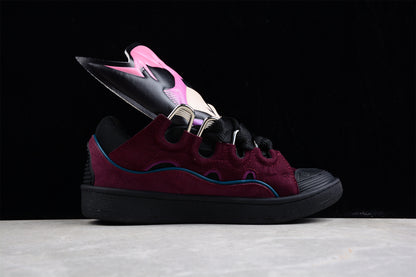 Lanvin Burgundy Suede Sneakers