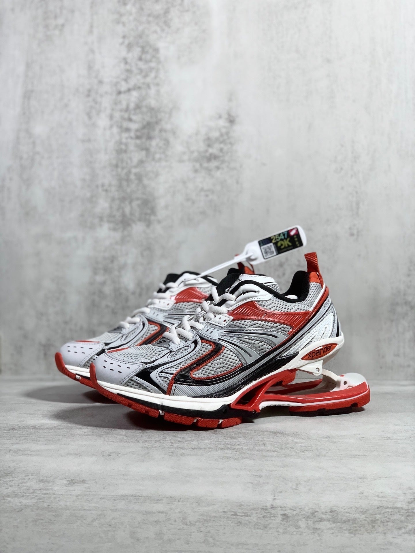 Balenciaga White/Red Retro Spring Sneaker: Dynamic Heritage