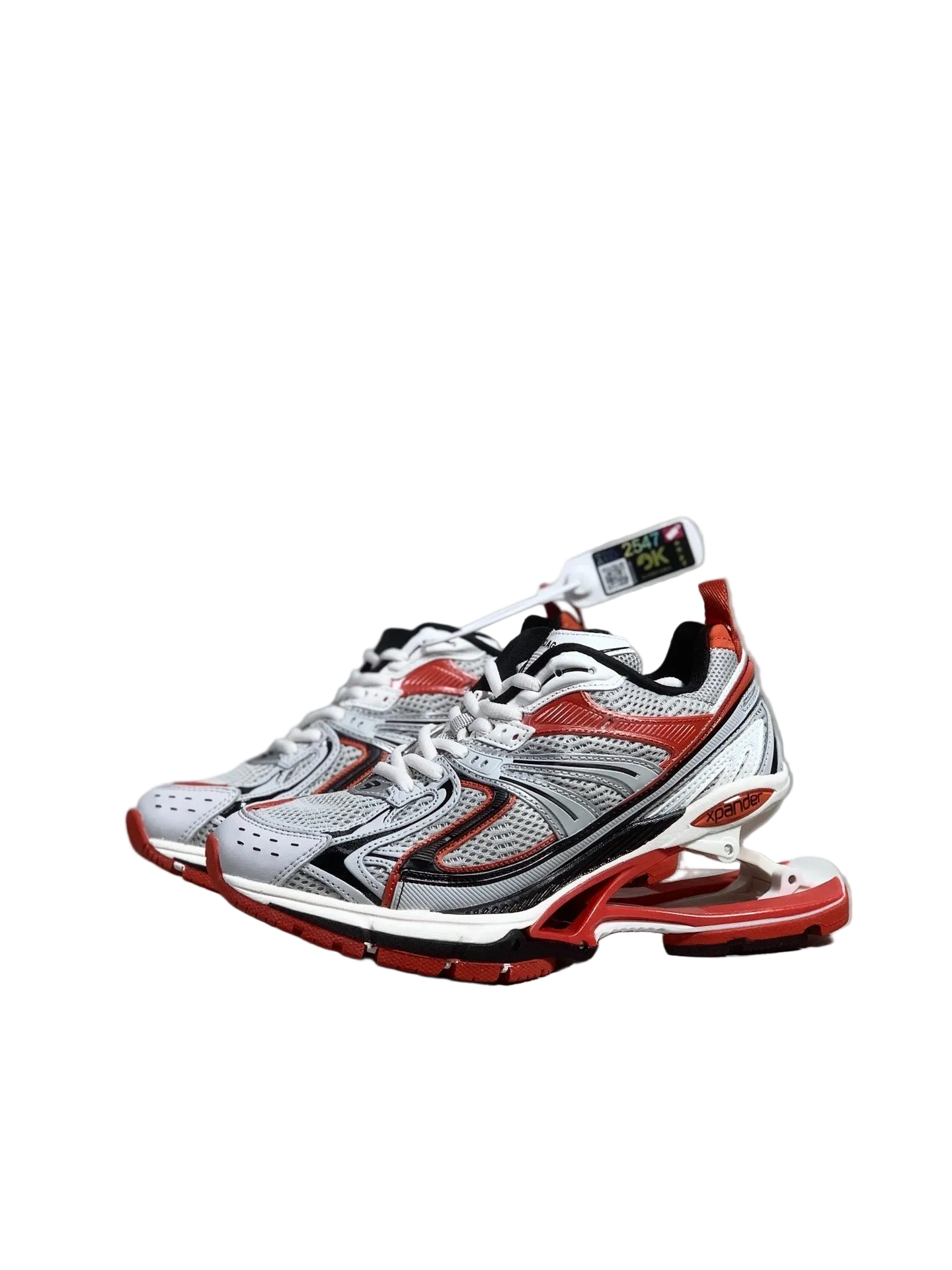 Balenciaga White/Red Retro Spring Sneaker: Dynamic Heritage