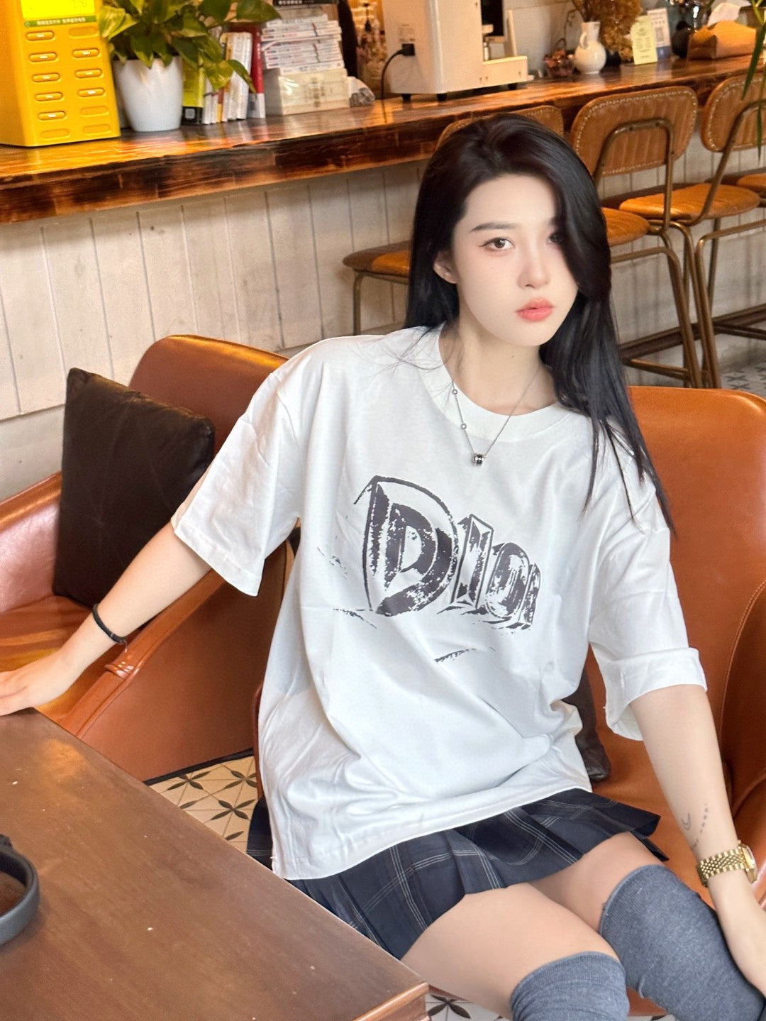 Dior White T-Shirt with Bold Logo