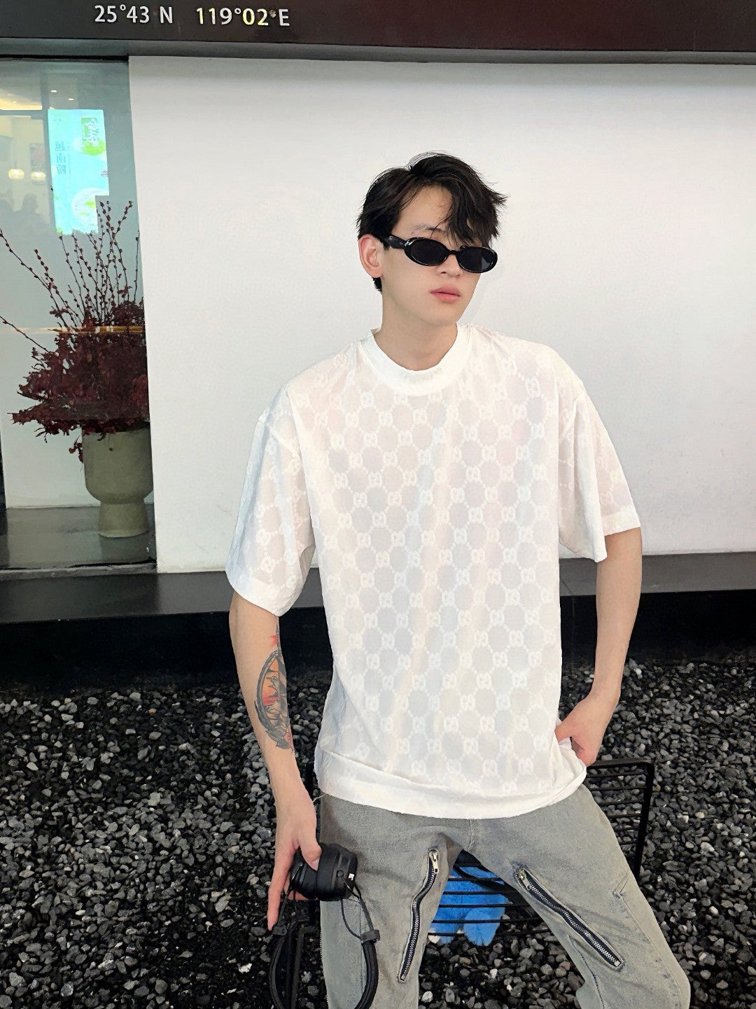 G*u*i gg patterned t-shirt (white)