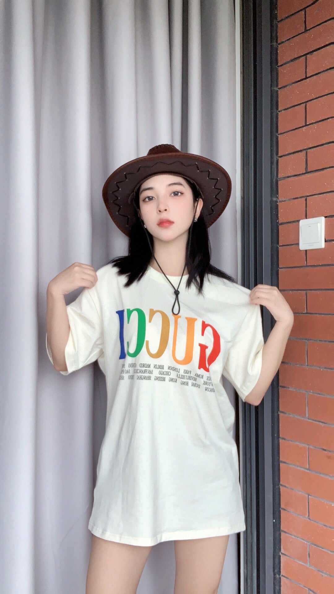 G*u*i cities block letter t-shirt - white