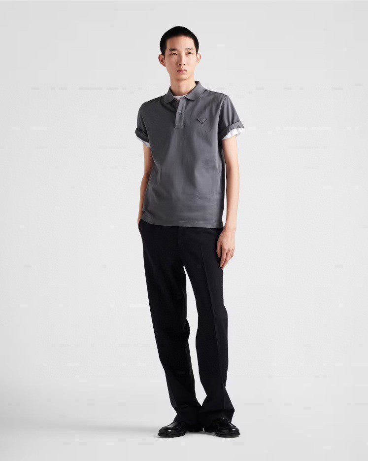 Pra*a classic grey polo shirt