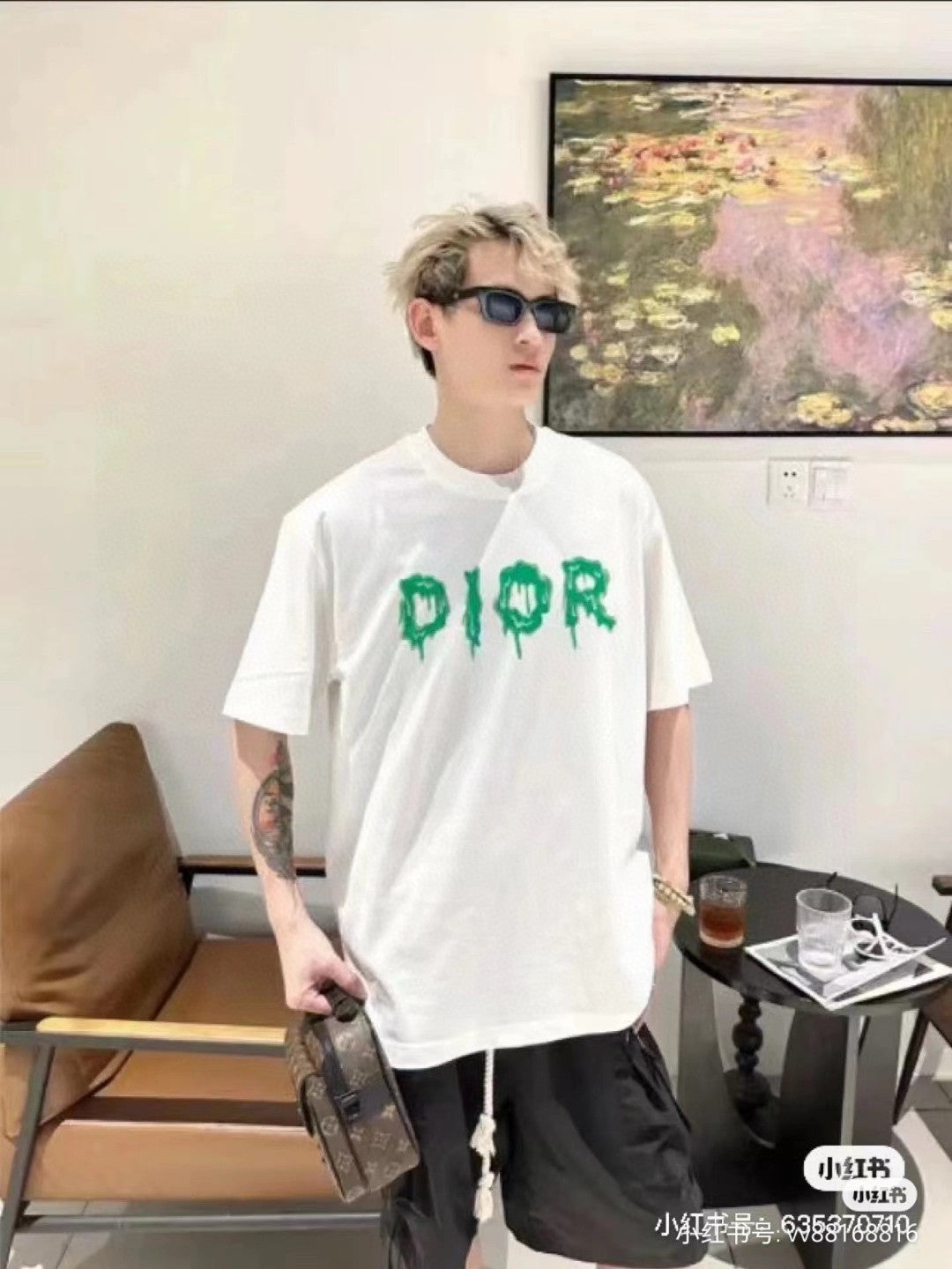 Dior Dripping Logo T-Shirt (White)