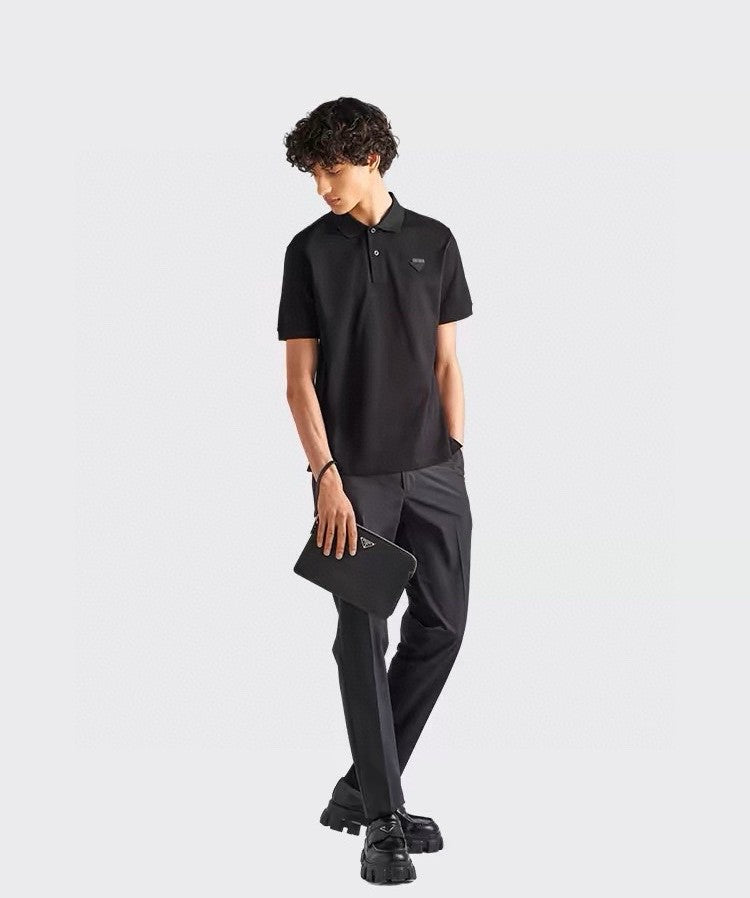 Pra*a classic black polo shirt