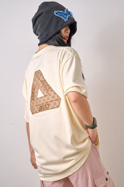 Gucci Triangle Logo Beige T-Shirt