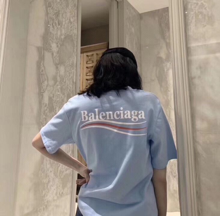 Ba*len*cia*ga basic logo t-shirt - light blue