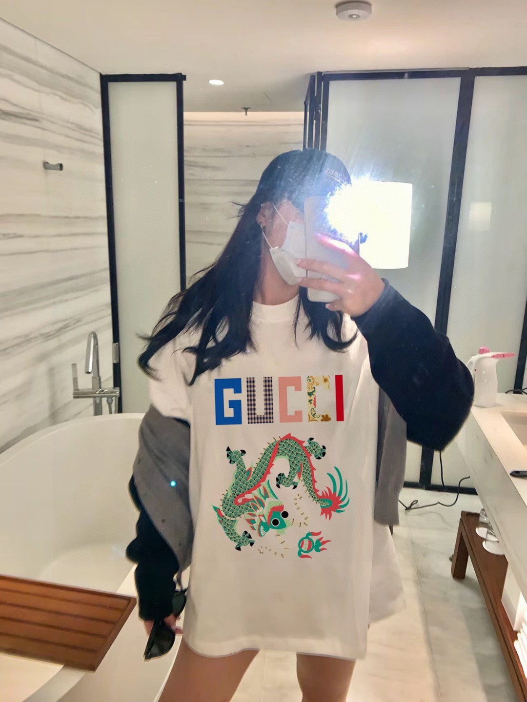 Gucci Dragon Graphic T-Shirt (Beige)