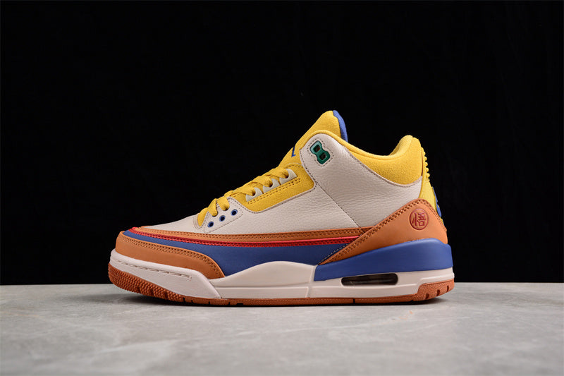 AIR JORDAN 3 RETRO GOKU BROWN/YELLOW/BEIGE/BLUE