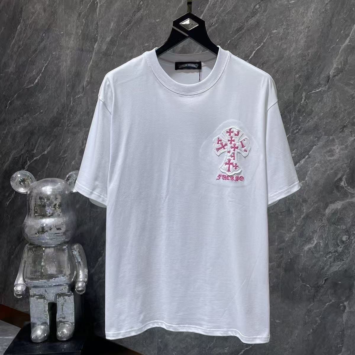 Chrome Hearts Classic Crewneck T-Shirt in White/Pink