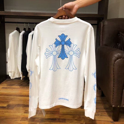 Chrome Hearts Classic Crewneck T-Shirt in White/Blue