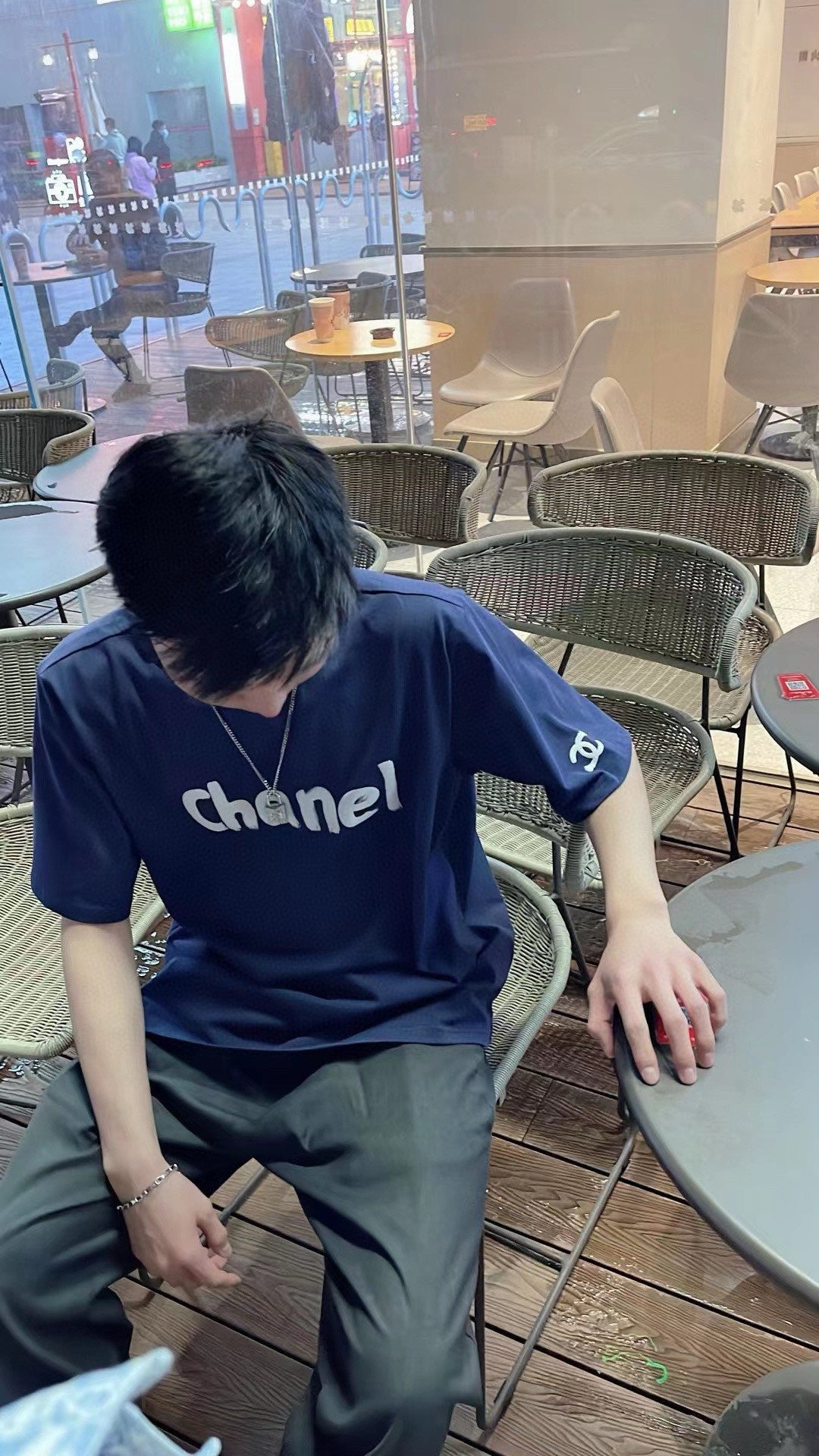 Chanel Logo T-Shirt (Navy Blue)