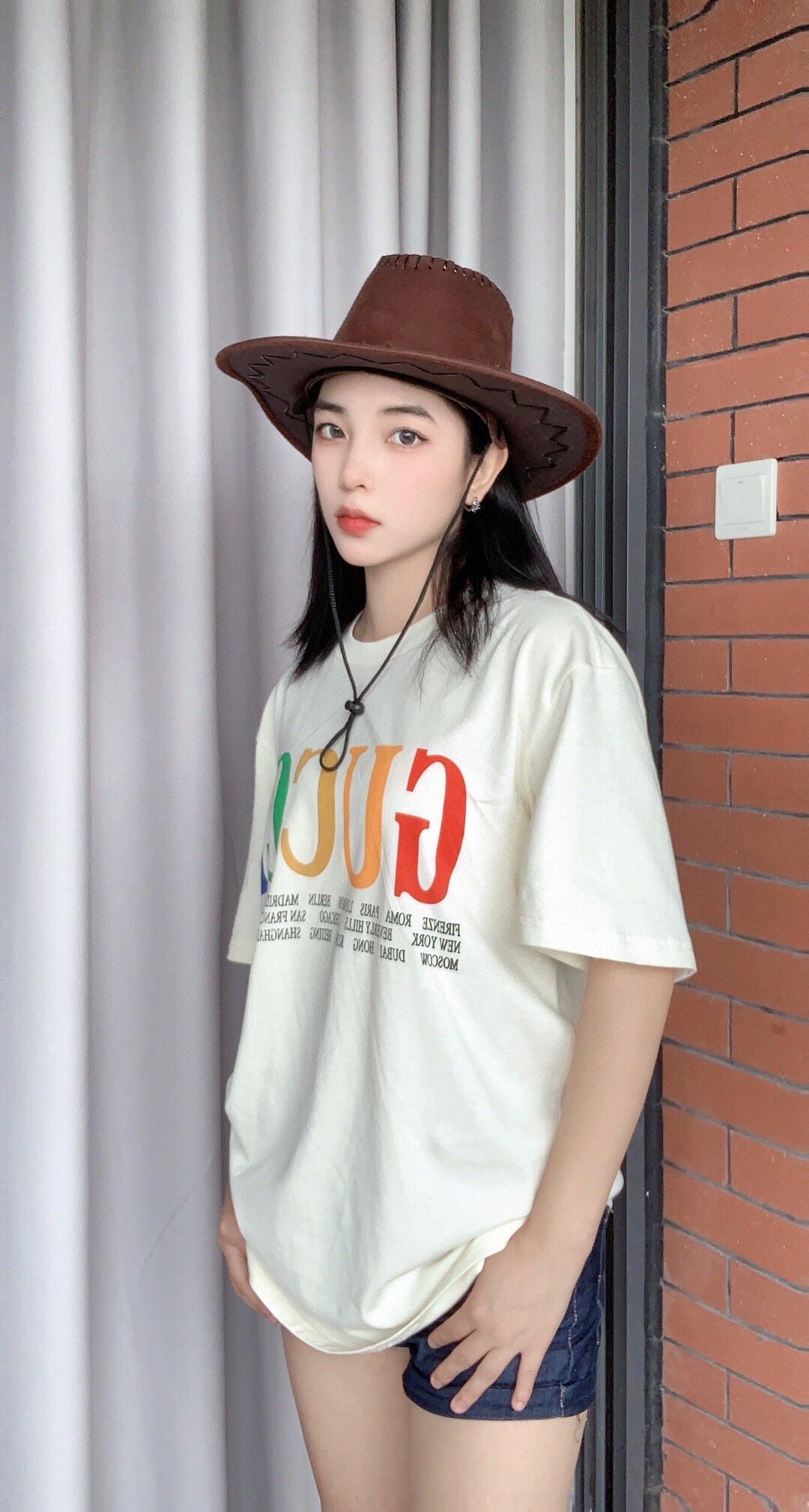 G*u*i cities block letter t-shirt - white