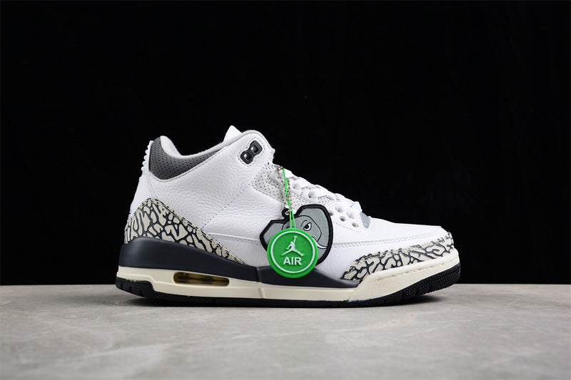 AIR JORDAN 3 RETRO GS WHITE/BLACK/IRON/LIGHT ASH GREY/SAIL/CEMENT GREY