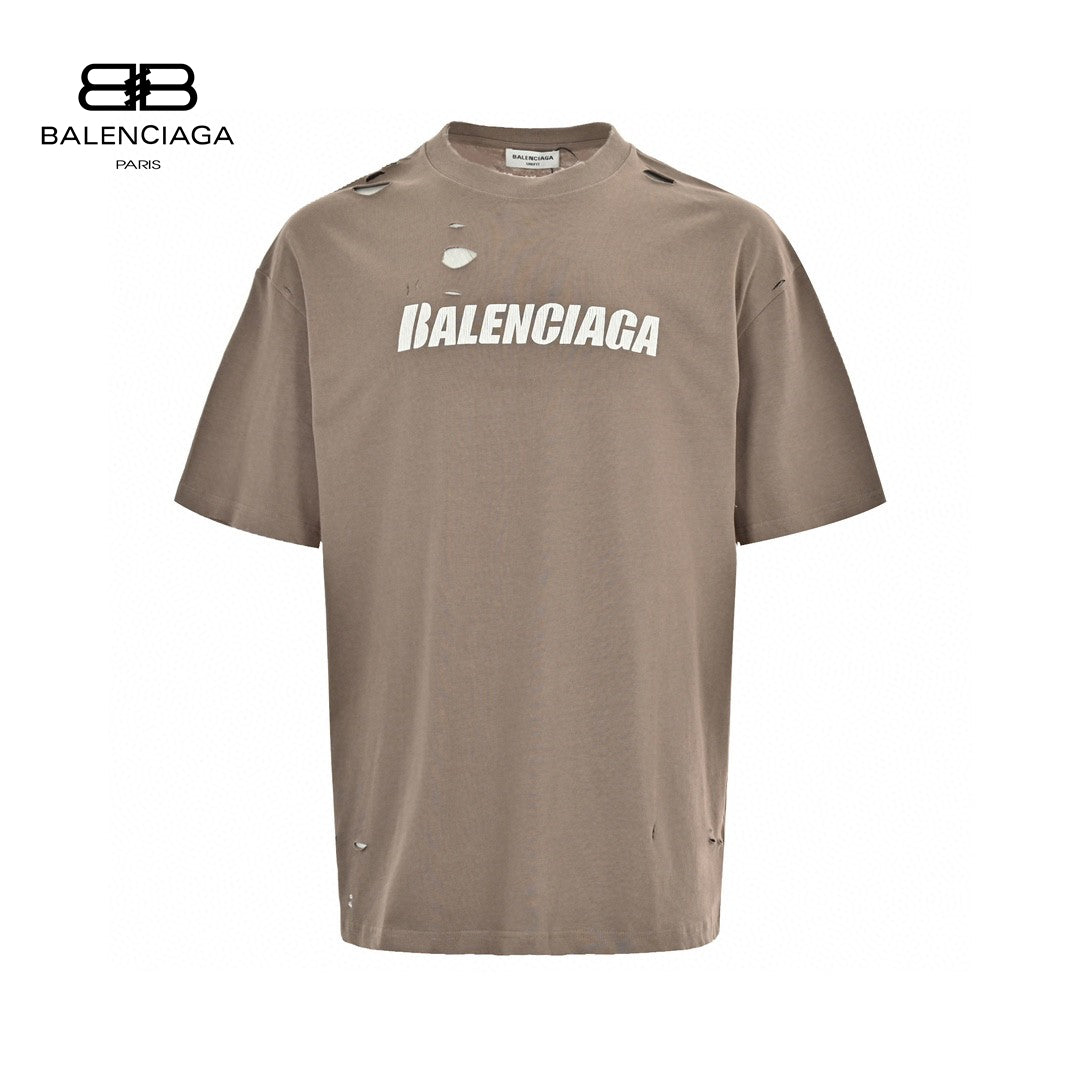 Ba*len*cia*ga distressed logo t-shirt