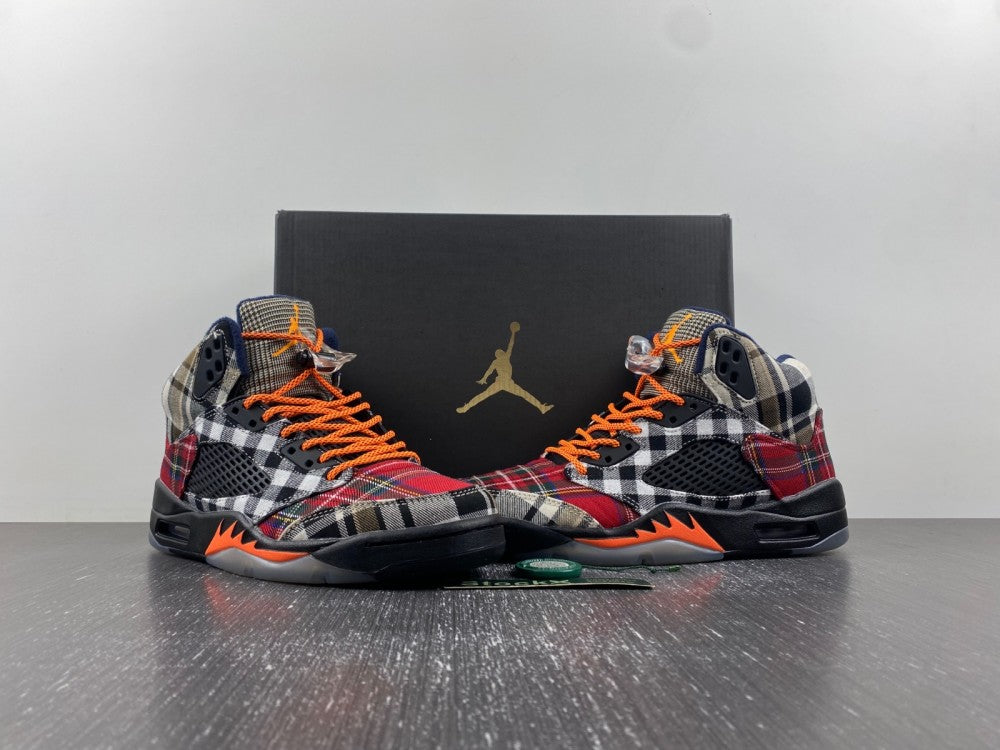 JORDAN 5 bold plaid multi-colorway