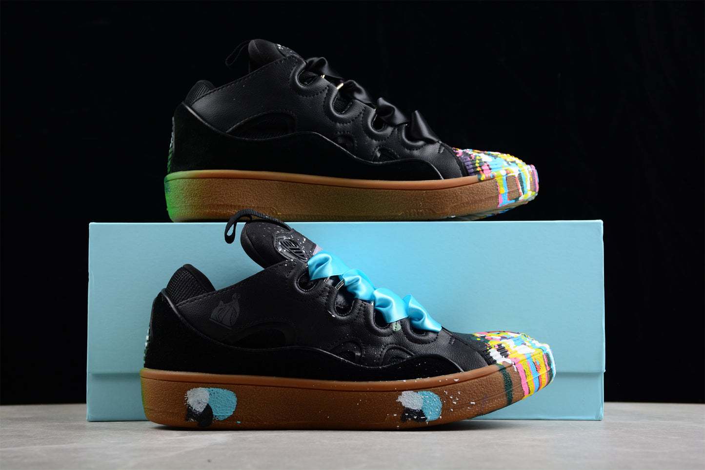 Black Multicolor Low Top Sneakers