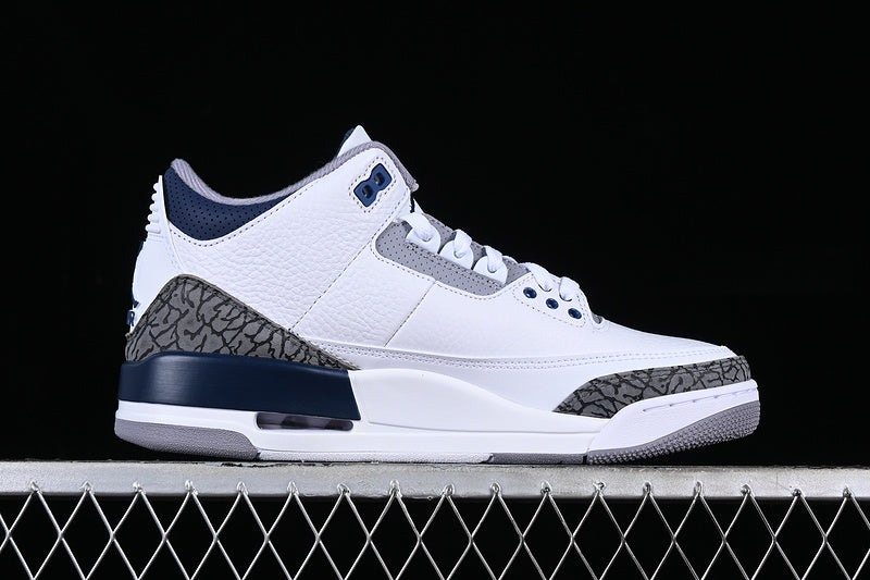 AIR JORDAN 3 RETRO MIDNIGHT NAVY WHITE/BLACK/GREY/BLUE