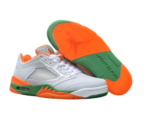 JORDAN 5 Low White/Orange/Green