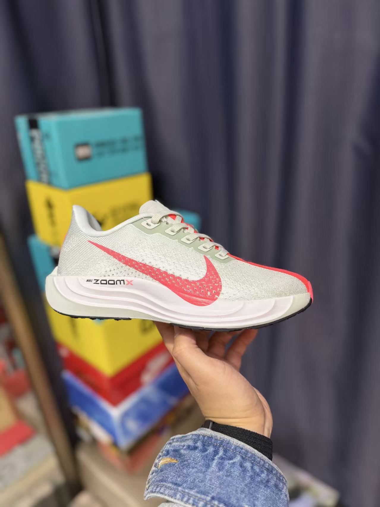 Nike Zoom Pegasus in White/Red: Iconic Velocity